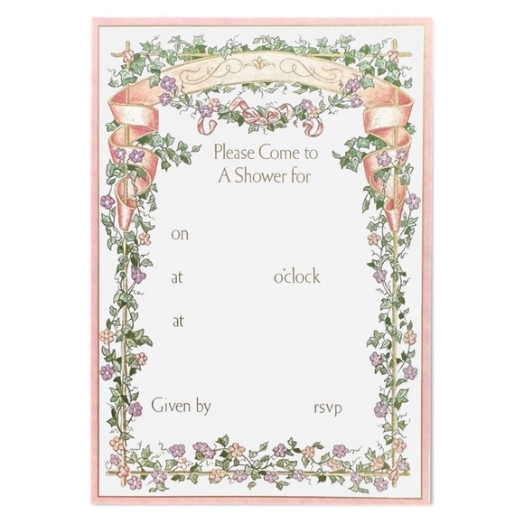 4ct Caspari Fill-In Shower Floral Invitations - Picture 2 of 15